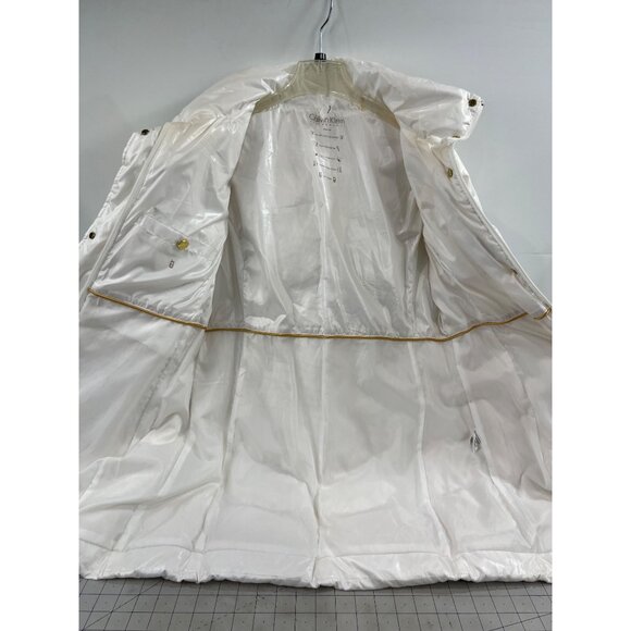 Calvin Klein White Puffer Jacket Down Fill Hidden Hood Women's Size M ~~minty~~ - Picture 6 of 16
